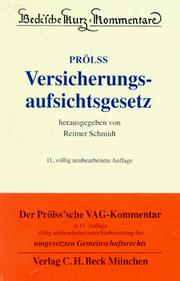 Cover of: Versicherungsaufsichtsgesetz: mit Europäischen Gemeinschaftsrecht und Recht der Bundesländer