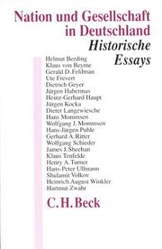 Cover of: Nation und Gesellschaft in Deutschland: historische Essays