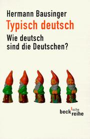 Cover of: Typisch deutsch by Hermann Bausinger