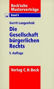 Cover of: Die Gesellschaft bürgerlichen Rechts.