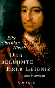 Cover of: Der berühmte Herr Leibniz: eine Biographie