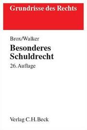Cover of: Besonderes Schuldrecht by Hans Brox