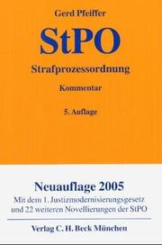 Cover of: Strafprozessordnung: und, Gerichtsverfassungsgesetz : Kommentar