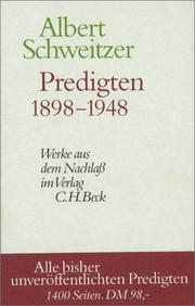Cover of: Predigten, 1898-1948