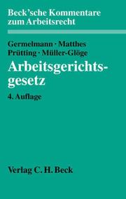 Cover of: Arbeitsgerichtsgesetz: Kommentar