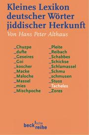 Cover of: Kleines Lexikon deutscher Wörter jiddischer Herkunft.