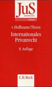 Cover of: Internationales Privatrecht.