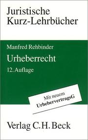 Cover of: Urheberrecht. Ein Studienbuch.