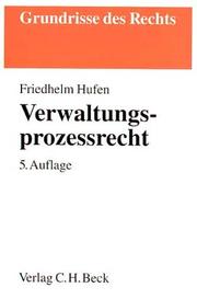 Cover of: Verwaltungsprozeßrecht.