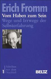 Cover of: Vom Haben zum Sein by Erich Fromm