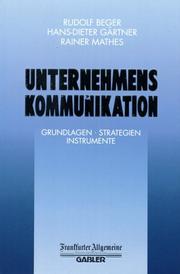 Unternehmenskommunikation by Rudolf Beger