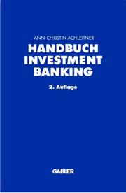 Cover of: Handbuch Investment Banking.