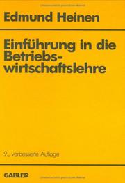 Einführung in die Betriebswirtschaftslehre by Edmund Heinen