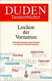 Cover of: Duden Taschenbücher, Bd.4, Lexikon der Vornamen
