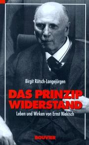 Cover of: Das Prinzip Widerstand by Birgit Rätsch