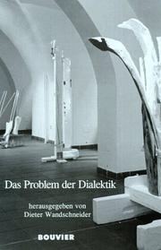 Cover of: Das Problem der Dialektik
