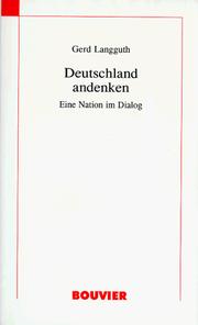 Cover of: Deutschland andenken: eine Nation im Dialog