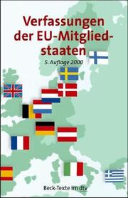 Cover of: Die Verfassungen der EG-Mitgliedstaaten: Textausgabe mit einer Einführung und einem Sachverzeichnis