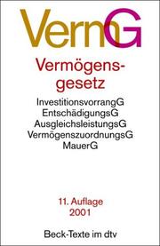 Vermögensgesetz by Gerhard Fieberg