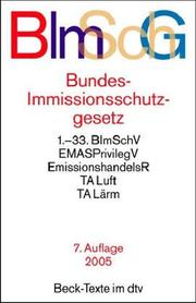 Cover of: Bundes-Immissionsschutzgesetz by Germany