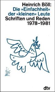 Cover of: Die " Einfachheit der kleinen" Leute: Schriften und Reden, 1978-1981