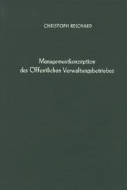 Cover of: Managementkonzeption des öffentlichen Verwaltungsbetriebes