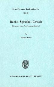 Cover of: Recht, Sprache, Gewalt