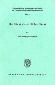 Cover of: Der Staat als sittlicher Staat