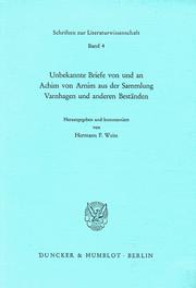 Cover of: Unbekannte Briefe von und an Achim von Arnim aus der Sammlung Varnhagen und anderen Beständen