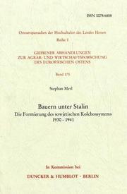 Cover of: Bauern unter Stalin: die Formierung des sowjetischen Kolchossystems, 1930-1941