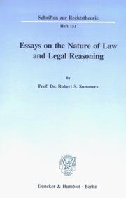 Cover of: Essays on the nature of law and legal reasoning