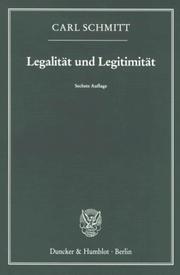 Cover of: Legalität und Legitimität by Carl Schmitt