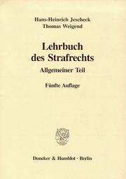 Cover of: Lehrbuch des Strafrechts. Allgemeiner Teil.