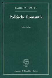 Cover of: Politische Romantik.
