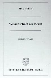 Cover of: Wissenschaft als Beruf. by Max Weber