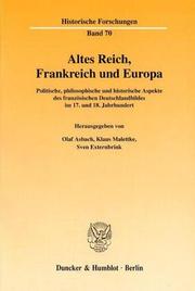Cover of Altes Reich, Frankreich und Europa