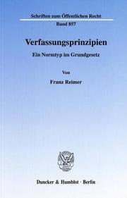 Cover of: Verfassungsprinzipien: ein Normtyp im Grundgesetz