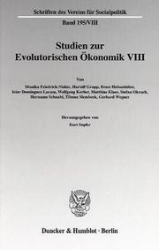 Cover of: Studien zur evolutorischen Ökonomik
