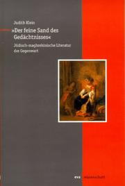 Cover of: "Der  Feine Sand des Gedächtnisses": jüdisch-maghrebinische Literatur der Gegenwart