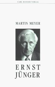 Cover of: Ernst Jünger by Meyer, Martin, Meyer, Martin