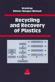 Cover of: Recycling and recovery of plastics