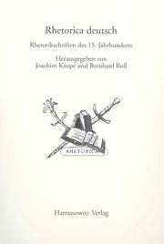 Cover of: Rhetorica deutsch by herausgegeben von Joachim Knape und Bernhard Roll.