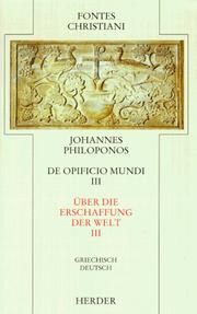 Cover of: Fontes Christiani, 2. Folge, 25 Bde., Ln, Bd.23/3, Über die Erschaffung der Welt