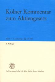 Cover of: Kölner Kommentar zum Aktiengesetz