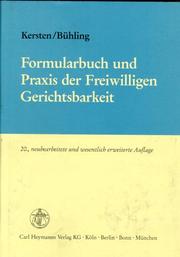 Cover of: Formularbuch und Praxis der freiwilligen Gerichtsbarkeit