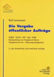 Cover of: Die Vergabe öffentlicher Aufträge.