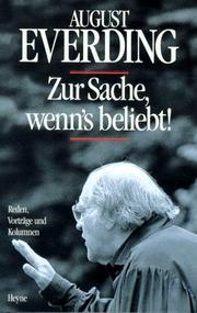 Cover of: Zur Sache, wenn's beliebt: Reden, Vorträge, und Kolumnen