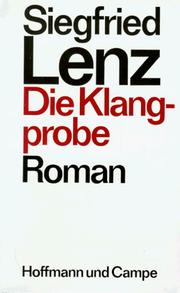 Cover of: Die Klangprobe by Siegfried Lenz