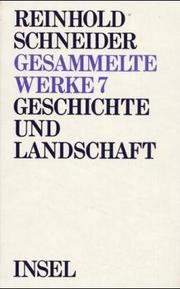 Cover of: Geschichte und Landschaft by Reinhold Schneider