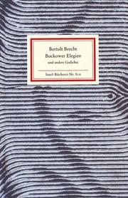 Cover of: Buckower Elegien und andere Gedichte. by Bertolt Brecht